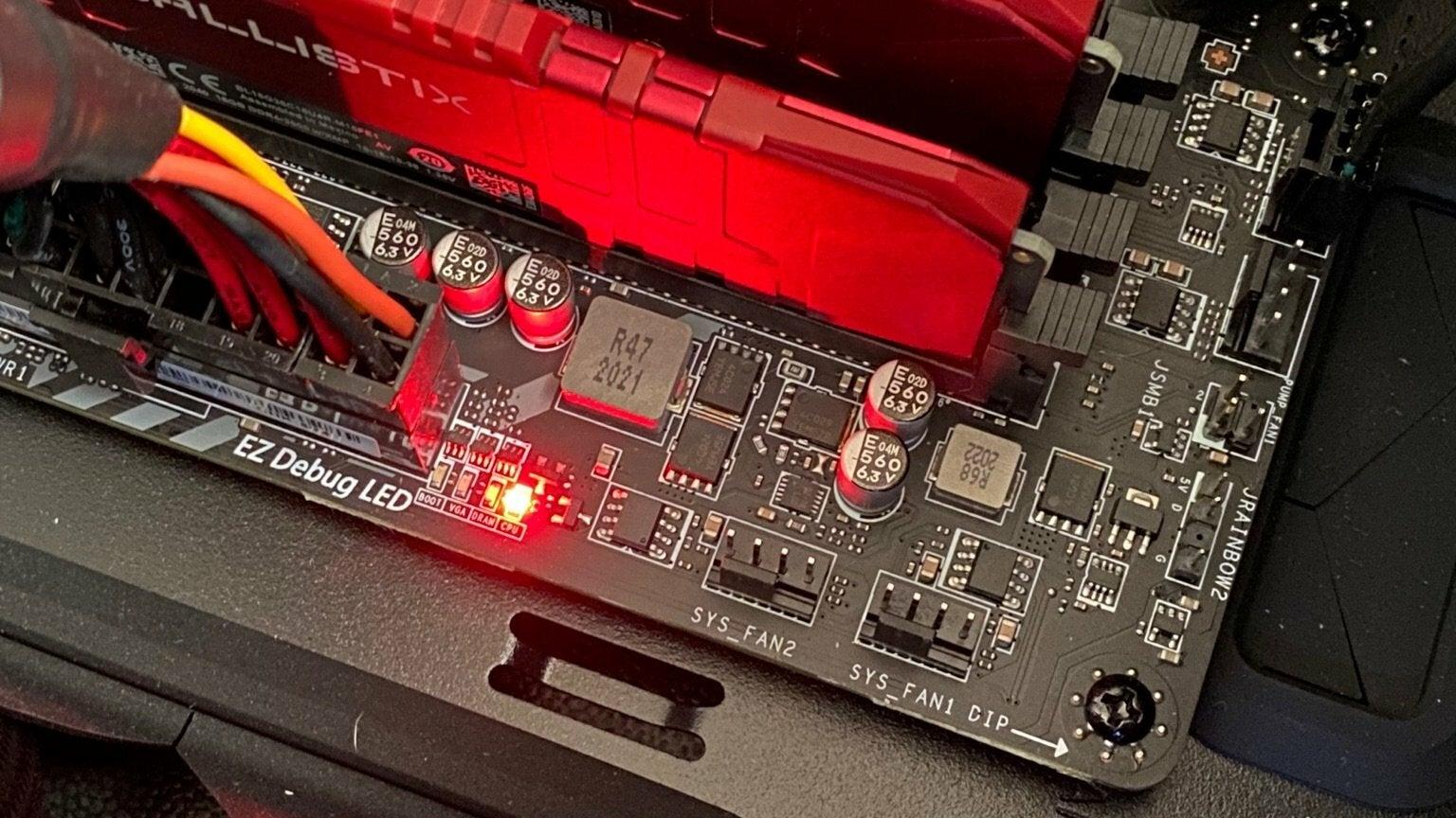 CPU Light on Motherboard